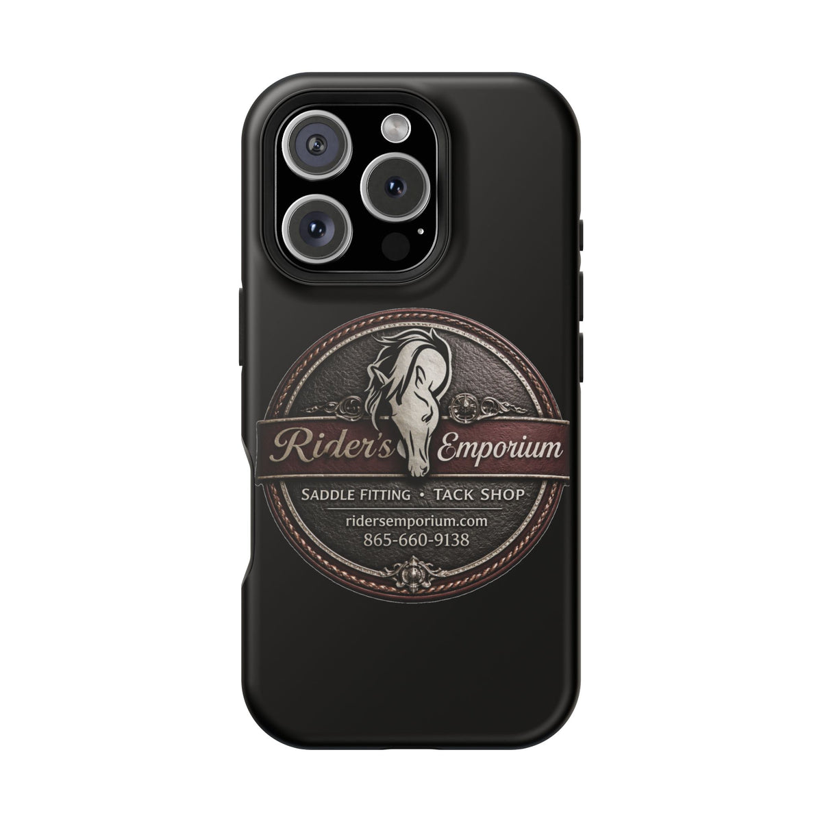 Magnetic Impact-Resistant Phone Case — Saddle Shop Logo