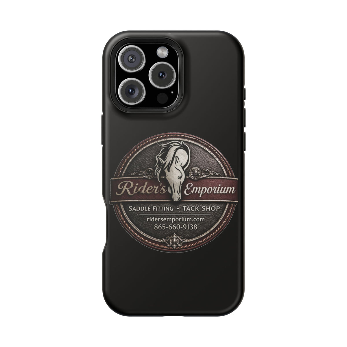 Magnetic Impact-Resistant Phone Case — Saddle Shop Logo