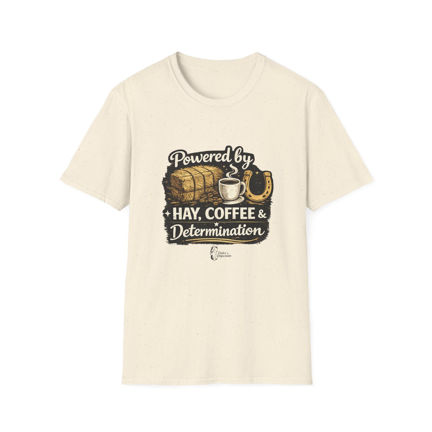 "Powered by Hay, Coffee & Determination" Softstyle T-Shirt