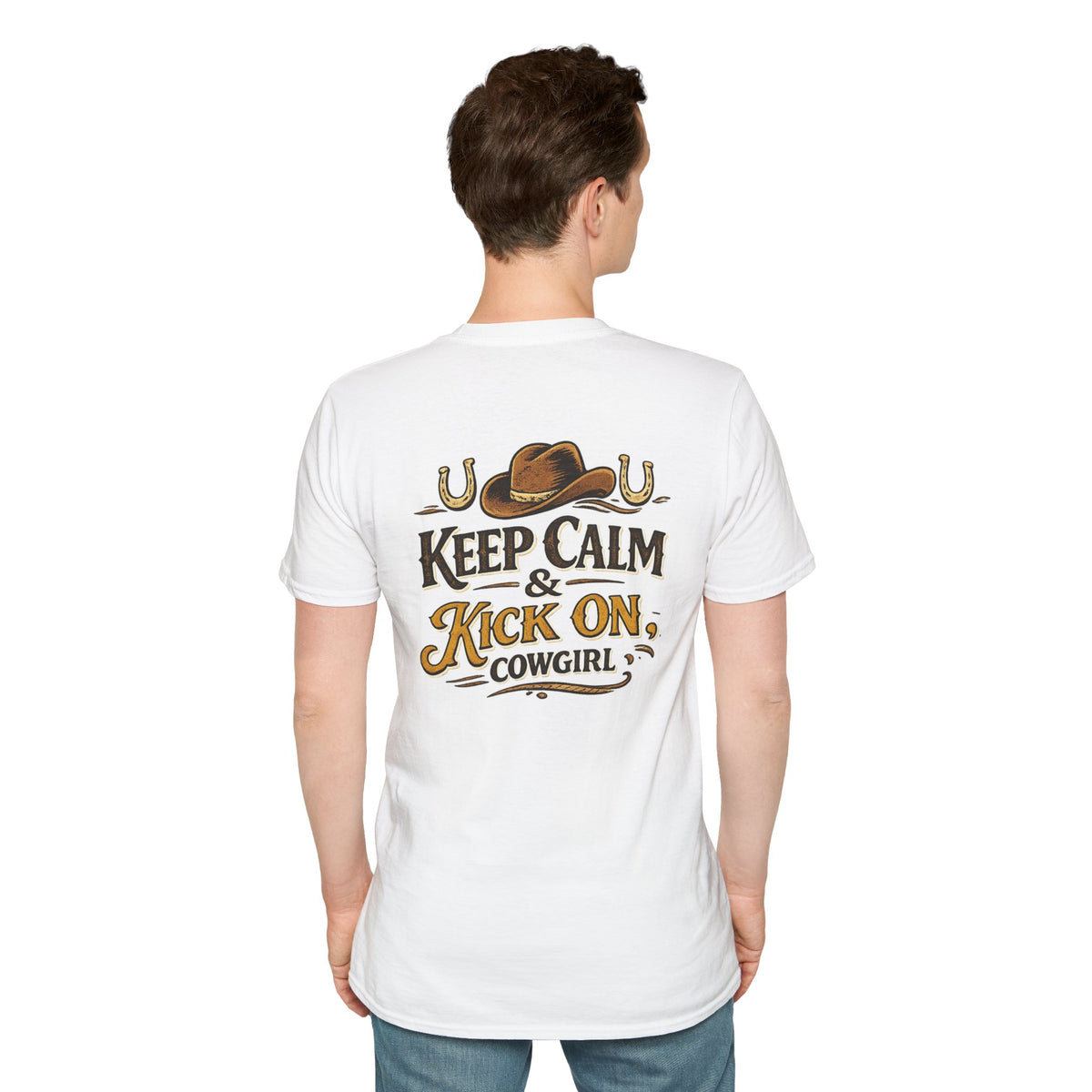 "Keep Calm & Kick On Cowgirl" T-Shirt