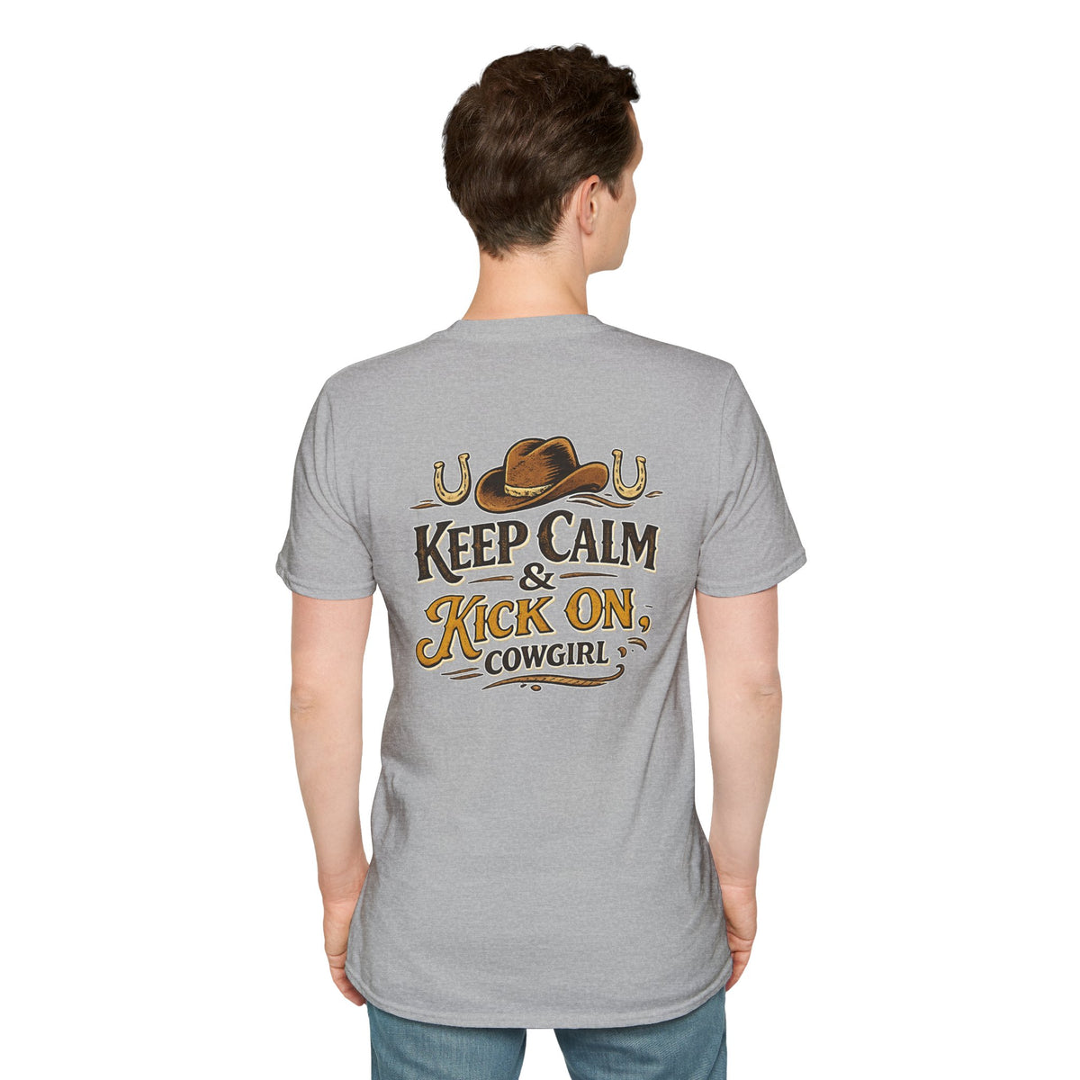 "Keep Calm & Kick On Cowgirl" T-Shirt