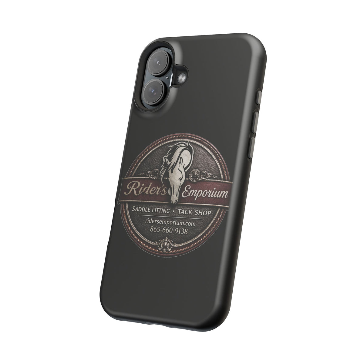 Magnetic Impact-Resistant Phone Case — Saddle Shop Logo