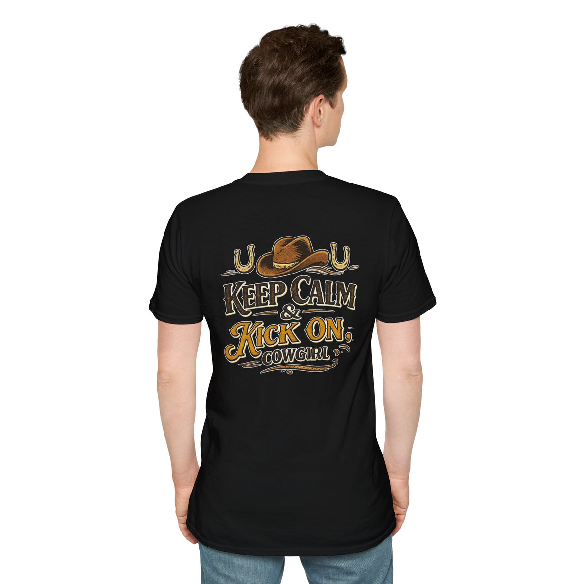 "Keep Calm & Kick On Cowgirl" T-Shirt