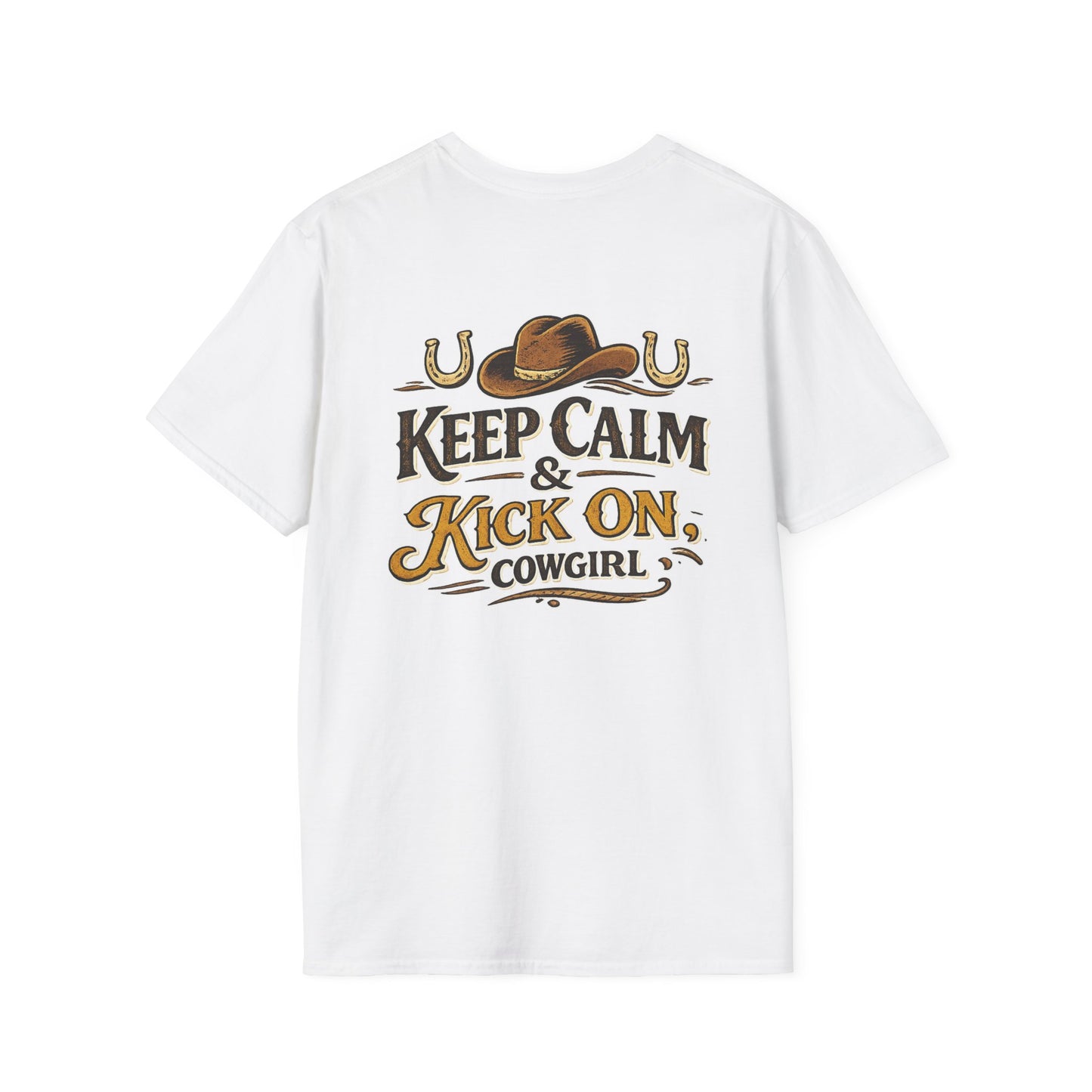 "Keep Calm & Kick On Cowgirl" T-Shirt