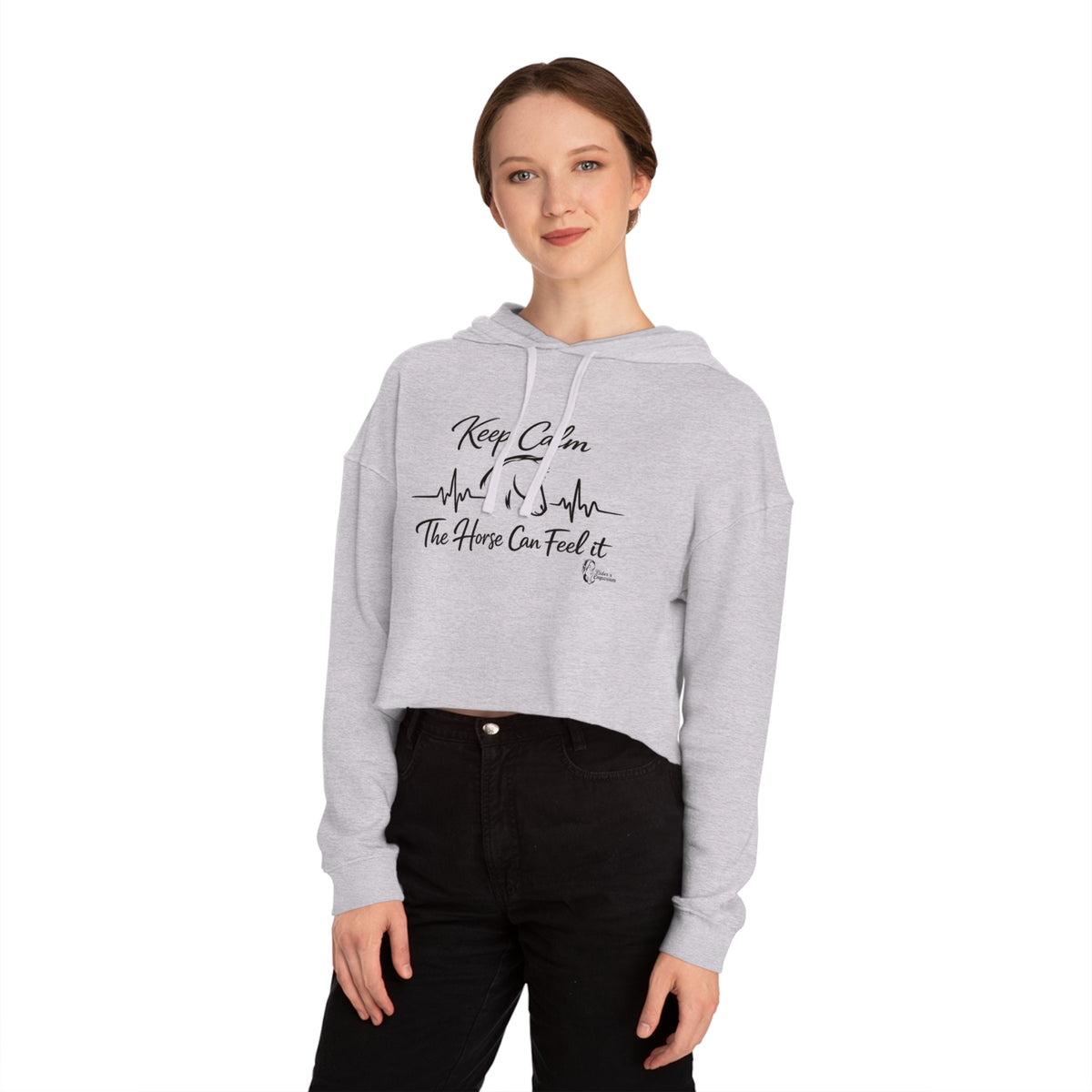 "Keep Calm The Horse Can Feel It" Cropped Hoodie