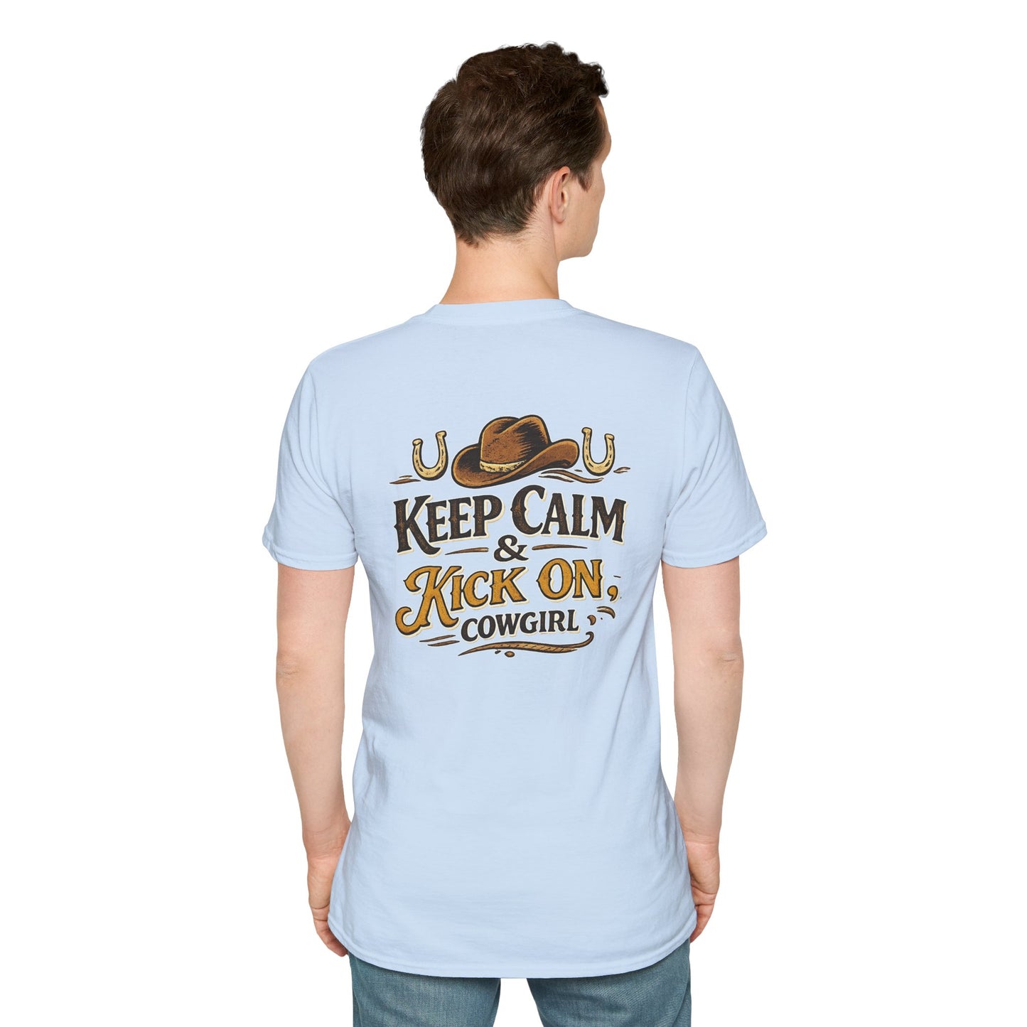 "Keep Calm & Kick On Cowgirl" T-Shirt