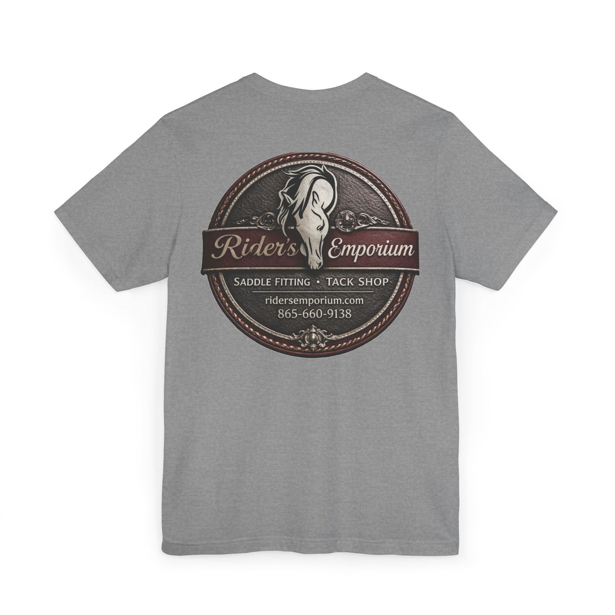 Rider's Emporium Logo Back Print T-Shirt — Round Logo