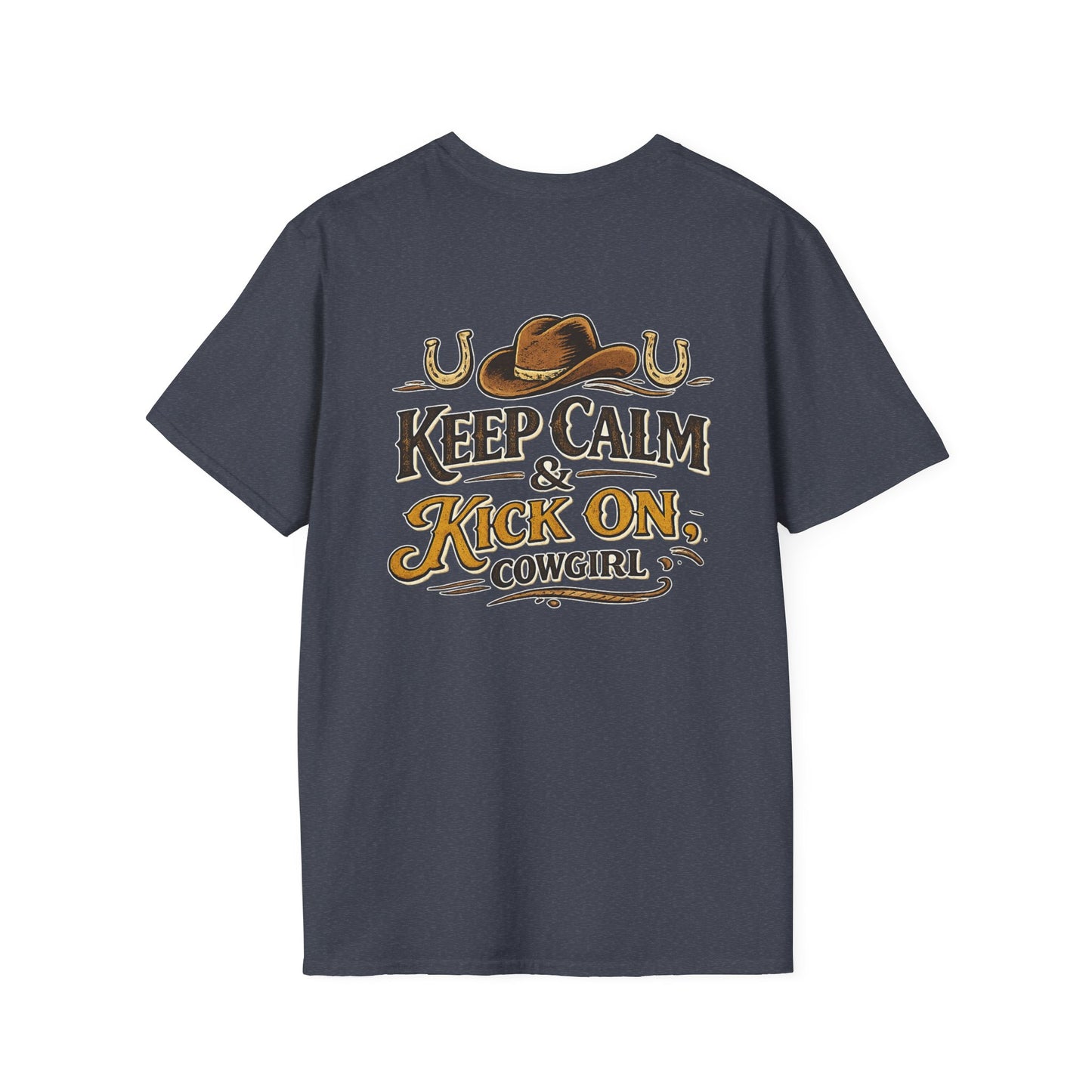 "Keep Calm & Kick On Cowgirl" T-Shirt