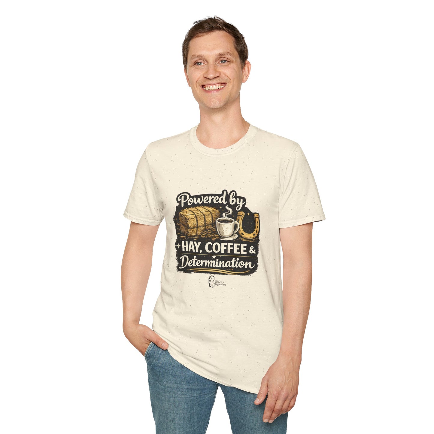 "Powered by Hay, Coffee & Determination" Softstyle T-Shirt