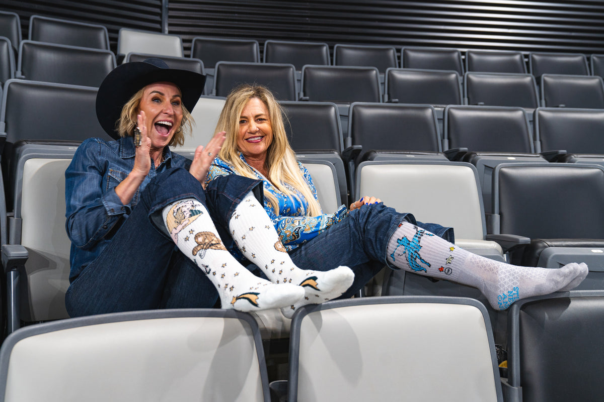 Cosmic Cowgirl Light Blue Performance Boot Socks