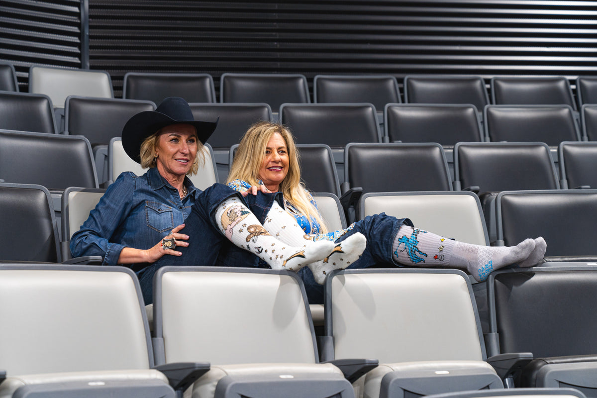 Cosmic Cowgirl Light Blue Performance Boot Socks