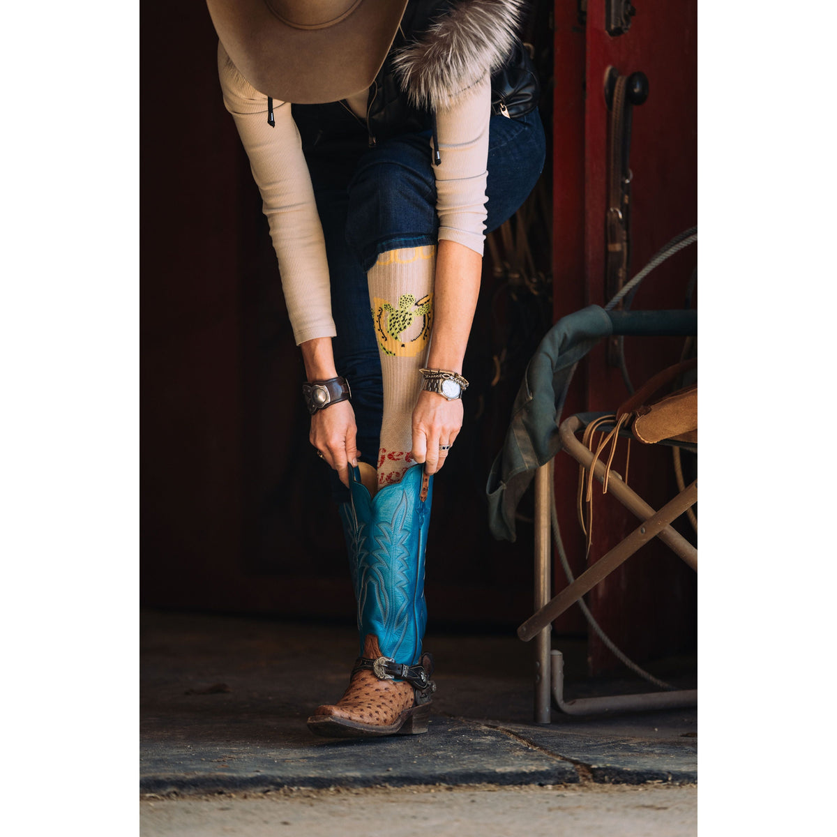 Get Lucky Tan Performance Boot Socks