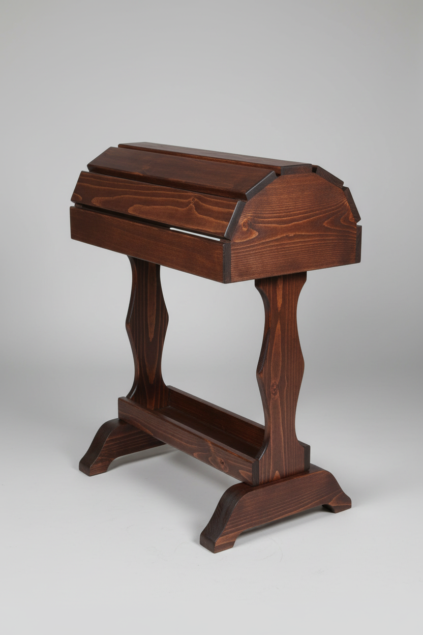 Classic Wood Saddle Stand / Red Mahogany Stain / satin finish