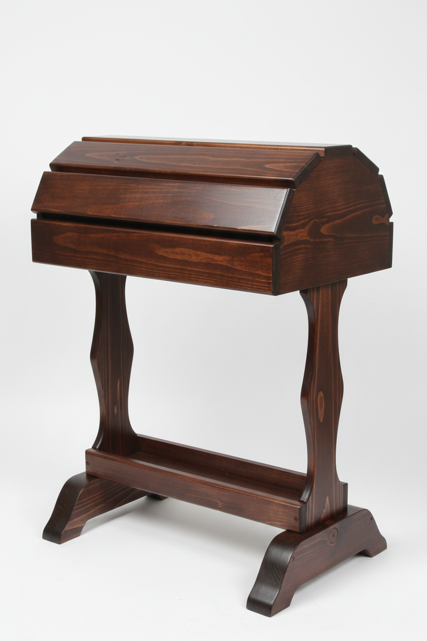 Classic Wood Saddle Stand / Red Mahogany Stain / satin finish