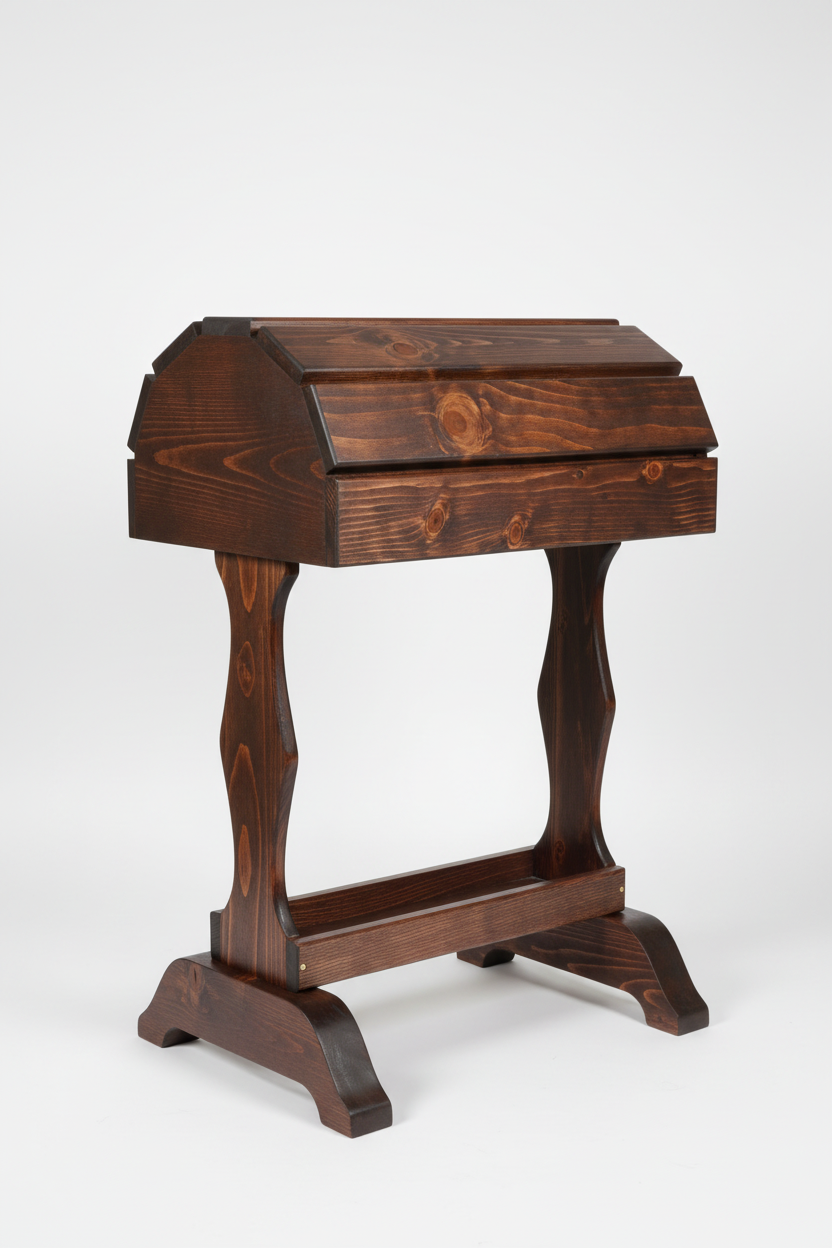 Classic Wood Saddle Stand / Red Mahogany Stain / satin finish