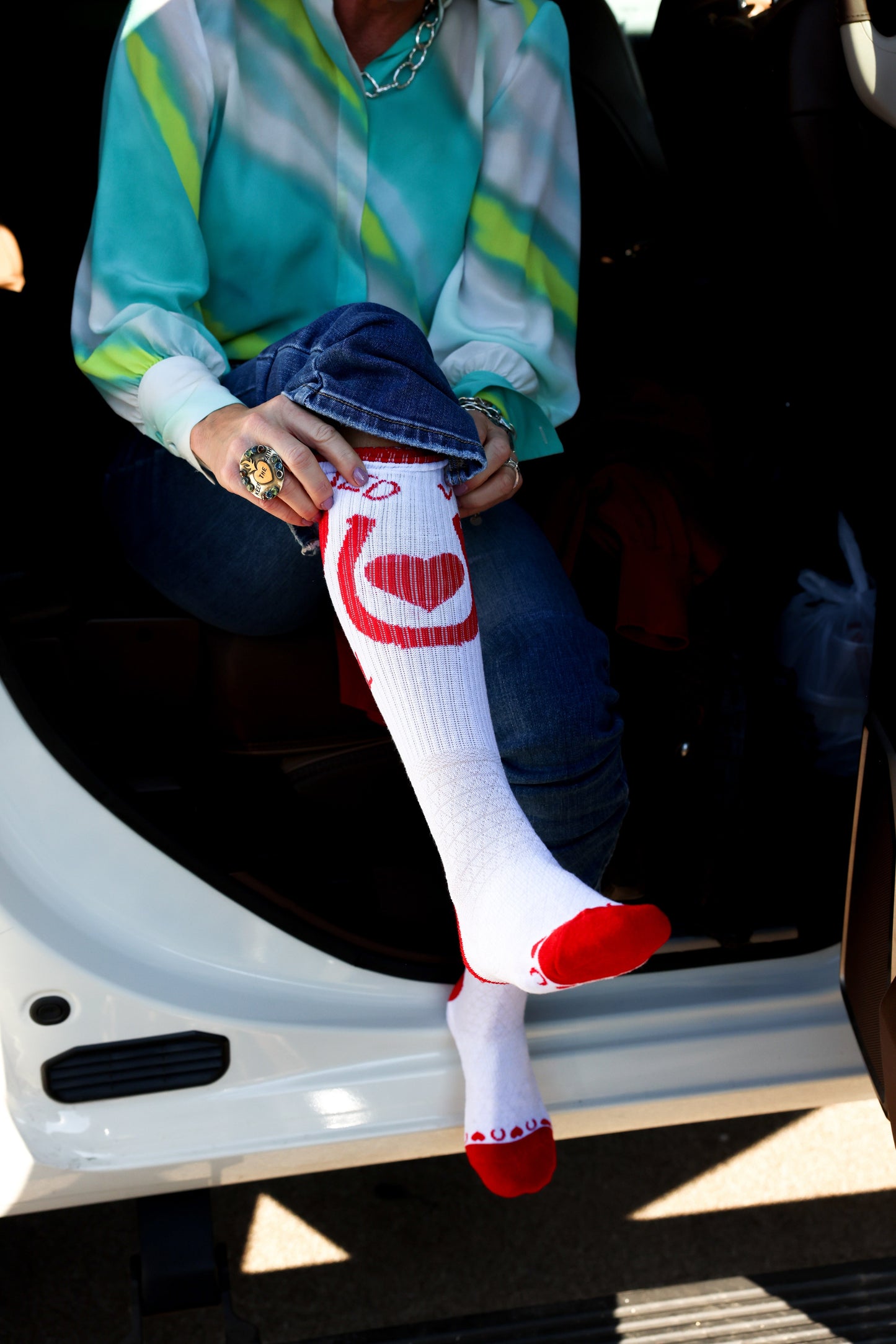 Lucky Hearted Love Performance Boot Socks