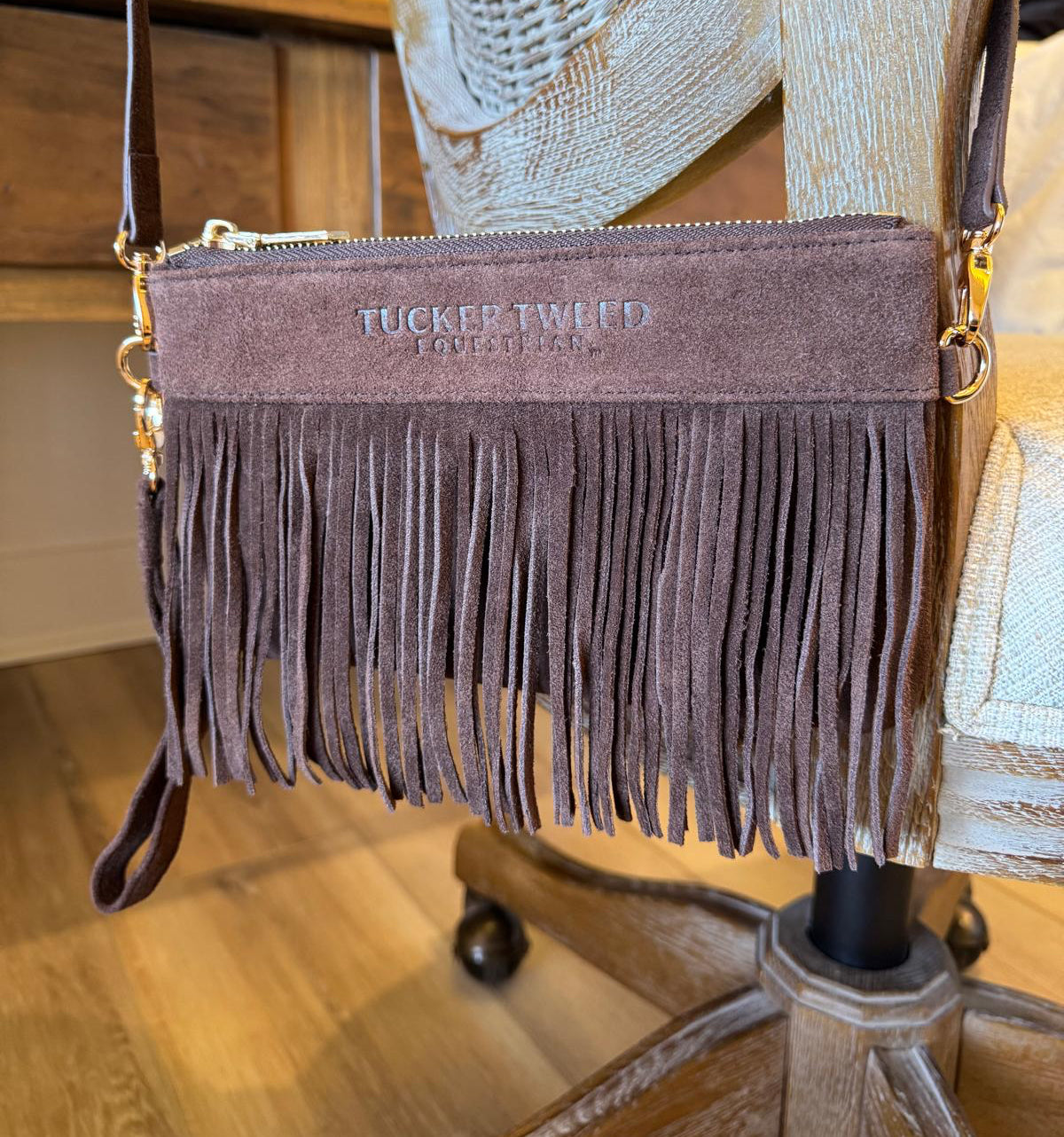Wellington Wristlet - Dark Chocolate Fringe