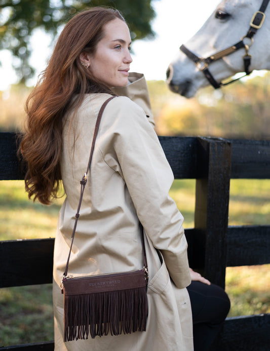 Wellington Wristlet - Dark Chocolate Fringe